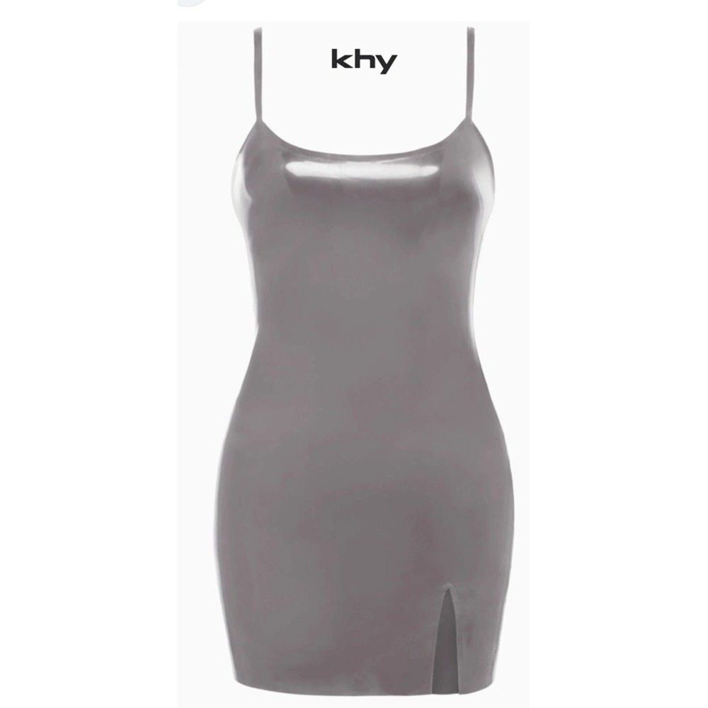 Khy x Poster Girl Silver grey Latex Mini Dress AD00124-SIL-S Size Small